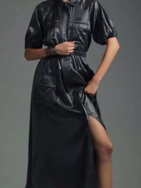 Anthropologie Dresses & Skirts - Anthropologie Metallic Maxi Safari Utility Full Dress